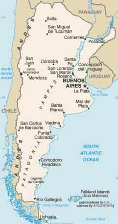 Mapa da Argentina