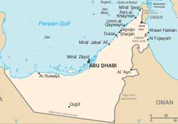 Mapa dos Emirados rabes Unidos