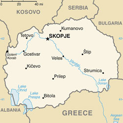 Mapa da Macednia do Norte