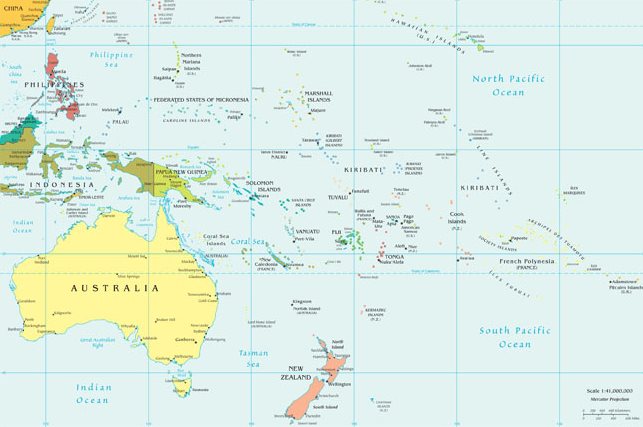 Mapa da Oceania - Por: Fsolda
