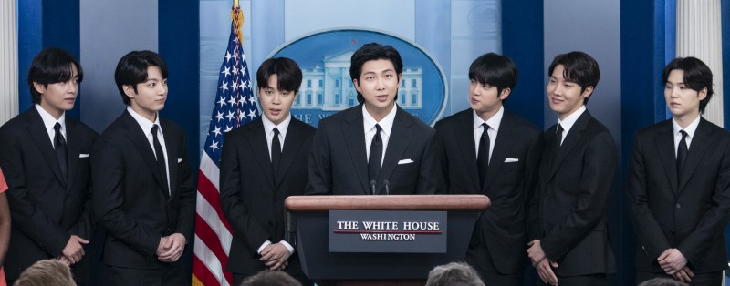 Grupo BTS na Casa Branca em 2022. Foto: The White House
